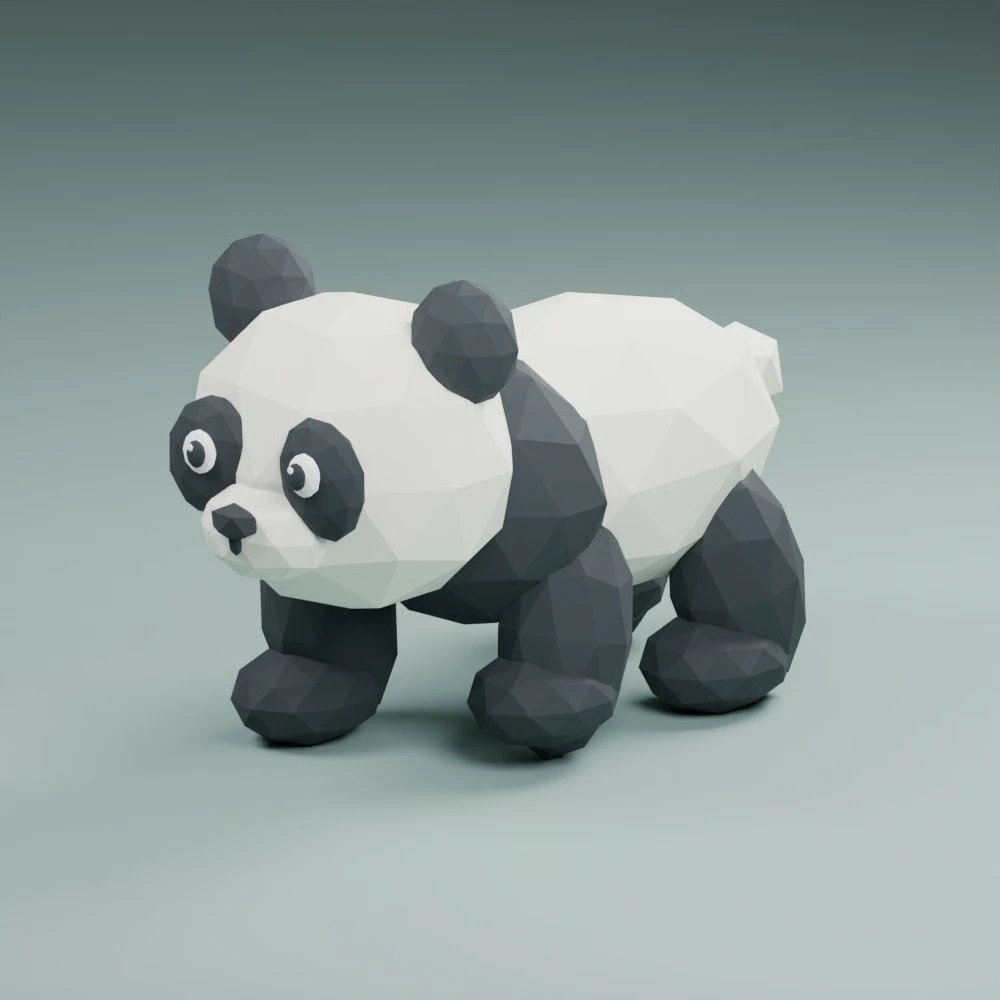 Low-poly 3D-модель панды