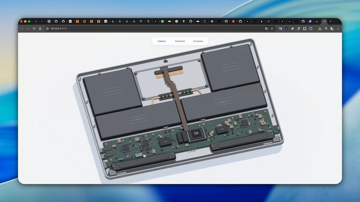 Визуализатор внутренних компонентов MacBook