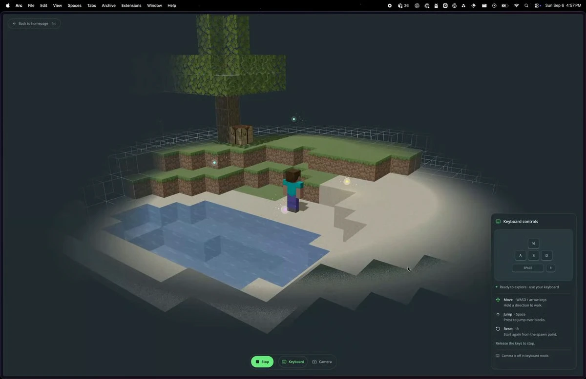 Отслеживание контроллера в веб-приложении Minecraft
