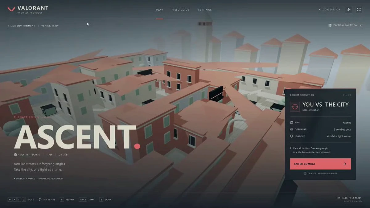 Генерация карты Valorant Ascent на Three.js
