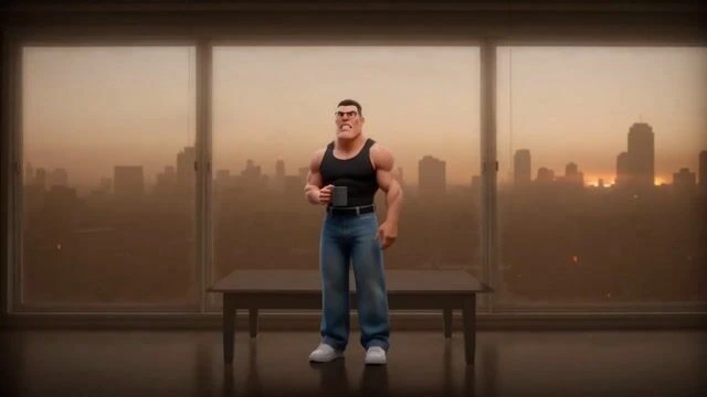 Кинематографичная CGI-сцена трейлера: смогный рассвет