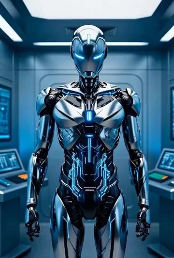 Кинематографичное растворение sci-fi робота