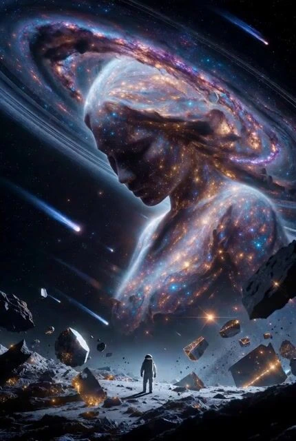 Сложная космическая сцена для Grok Imagine