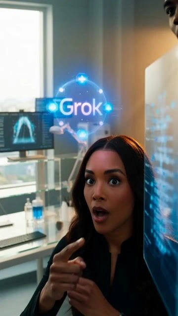 Промпт Grok Imagine: Динамичный кинематографический крупный план команды инженеров xAI