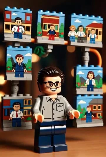 Дженсен Хуан в стиле Lego Pixar