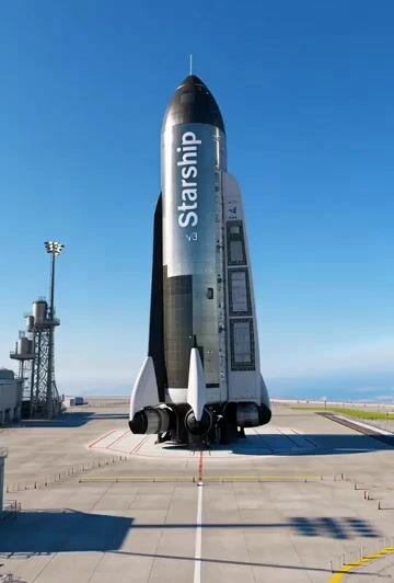 Starship v3, готовый к исследованию Марса