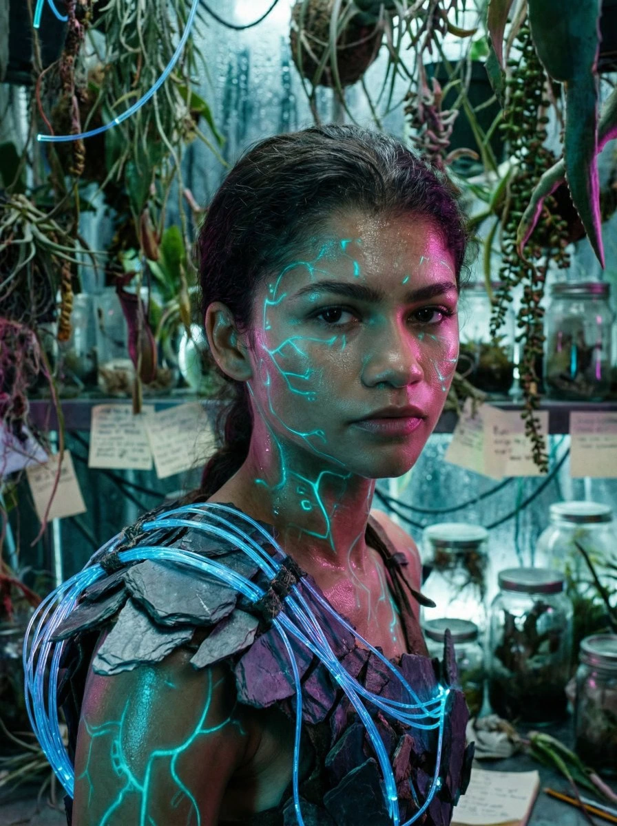 Биолюминесцентный архивист Sci-Fi портрет