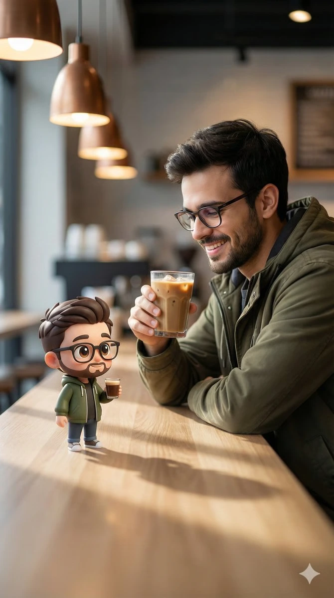 Кинематографичный человек со стилизованным 3D чиби