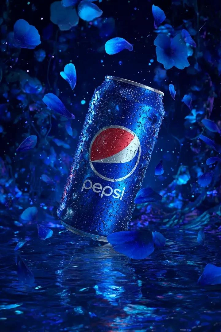 Парящая банка Pepsi в космических лепестках