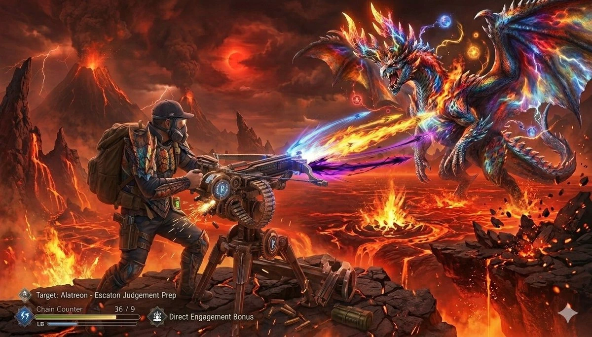 Битва с Алатроном из Monster Hunter