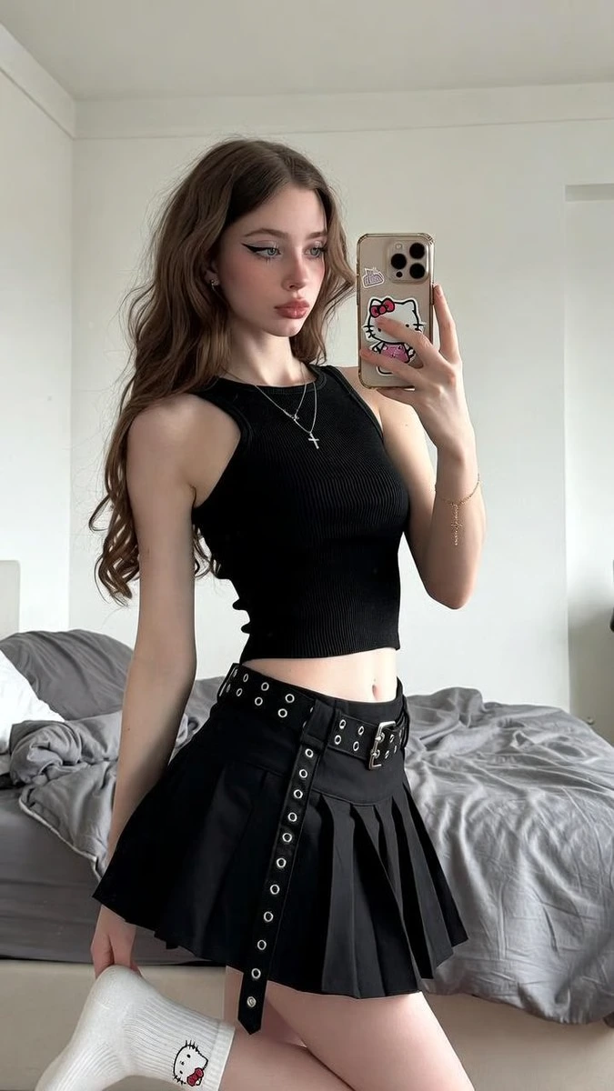 Мягкое гранж-селки E-girl зеркальное селфи