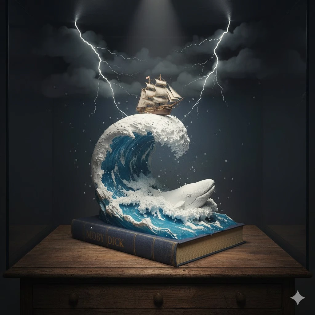 Промпт для диорамы книги «Моби Дик»