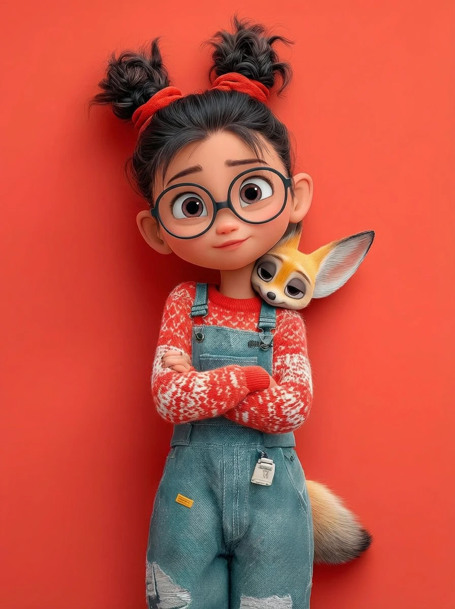 Портрет 3D-персонажа в стиле Pixar с феннеком