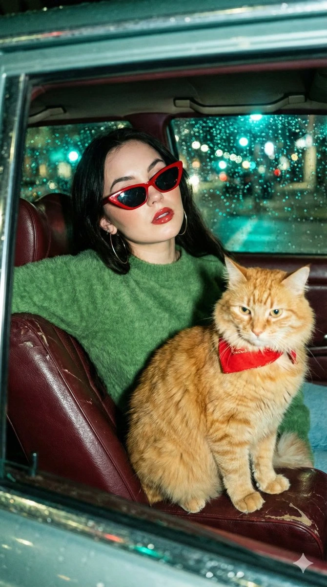 Кинематографический промпт Wong Kar-wai с флеш-фотографией