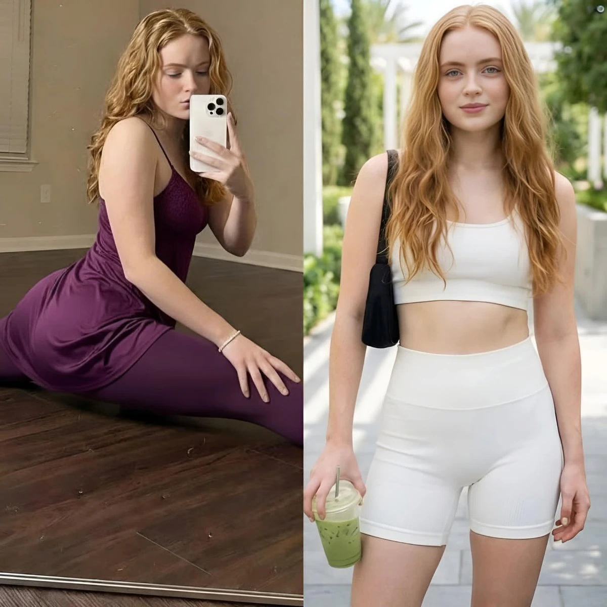 Портрет Sadie Sink в чисто белой элегантности