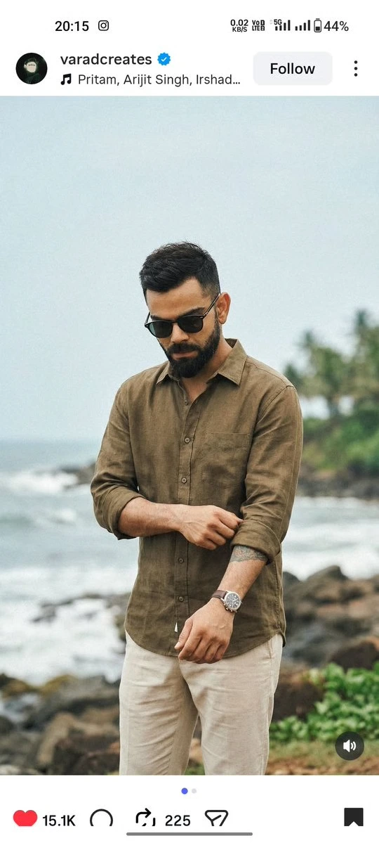 Ультрареалистичный прибрежный лайфстайл-портрет (Virat Kohli)