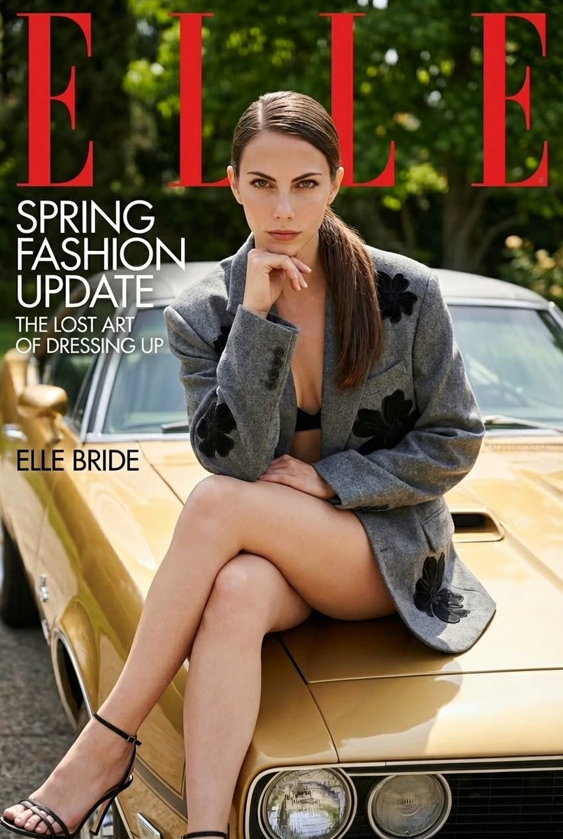 Промпт для обложки ELLE в высокой моде