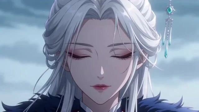 2D-аниме: бело-haired girl призывает водяного дракона