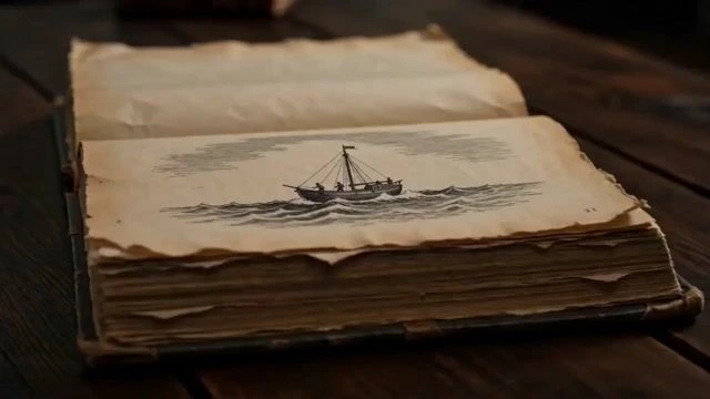 Штормовое море из старой книги