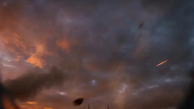 Полёт дракона над осаждённым городом