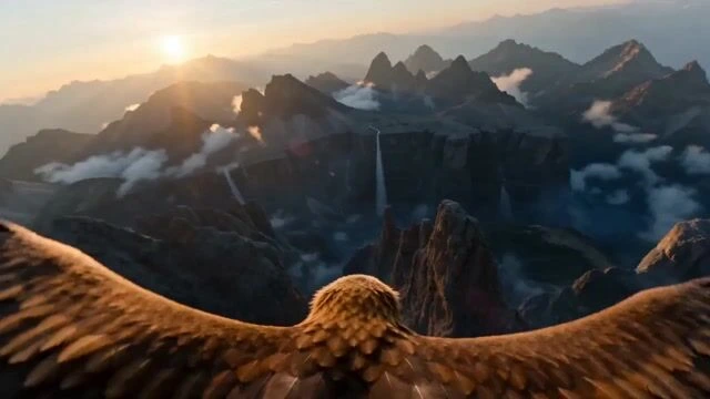 Seedance 2.0: Драматичная атака орла на горный хребет