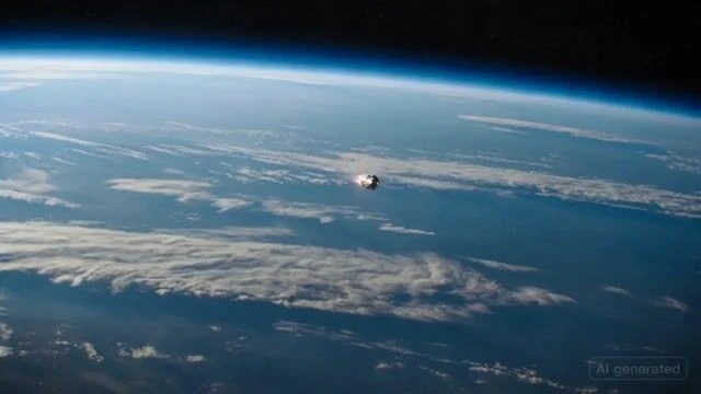 Разнесённый вид космического корабля — видеопромпт