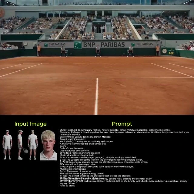 Сюрреалистический теннисный матч Lacoste