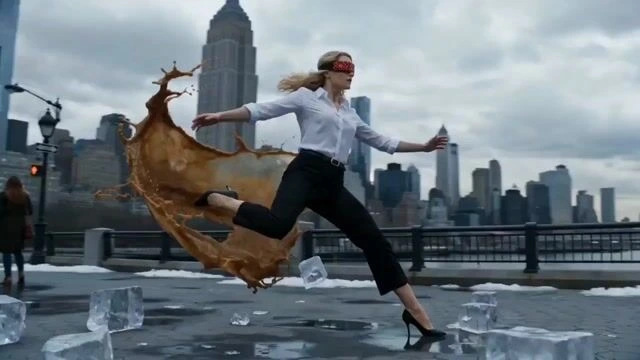 Занос на льду в NYC: bullet time