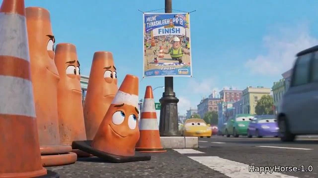 Мультфильм в стиле Pixar про дорожный конус