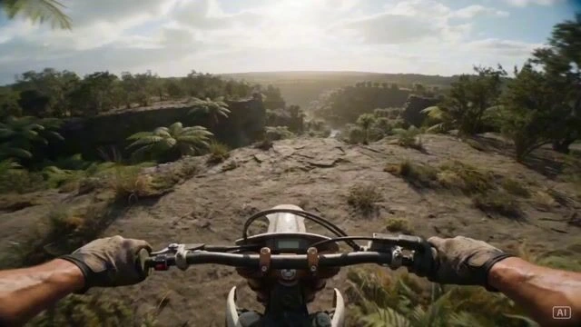 Dirt Bike POV: Гонка с динозаврами в доисторическом ущелье