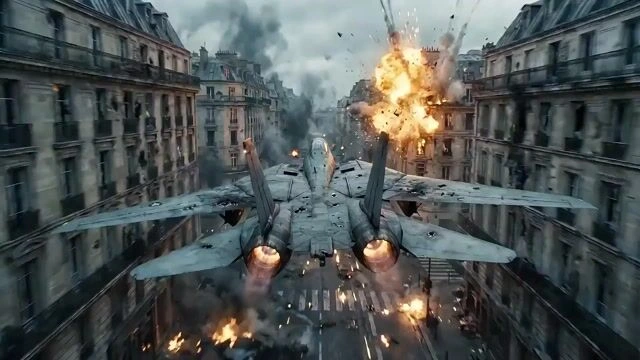 Гибридный промпт трансформации реактивного самолёта «Трансформеры / Миссия невыполнима»