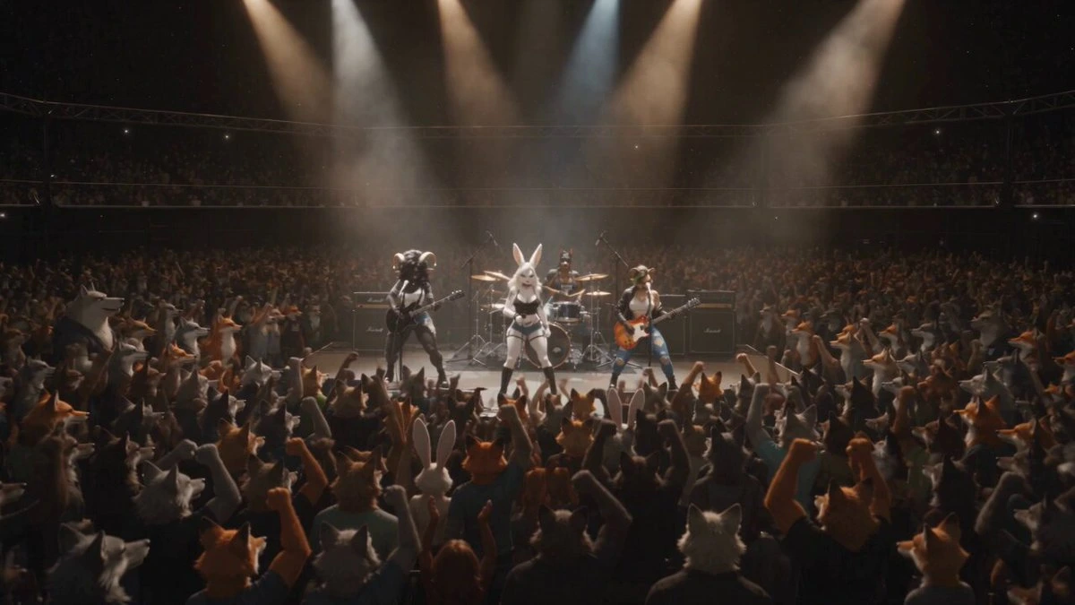 Концерт антропоморфной рок-группы
