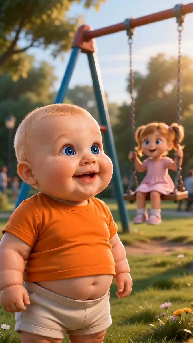 3D анимация детской площадки в стиле Pixar
