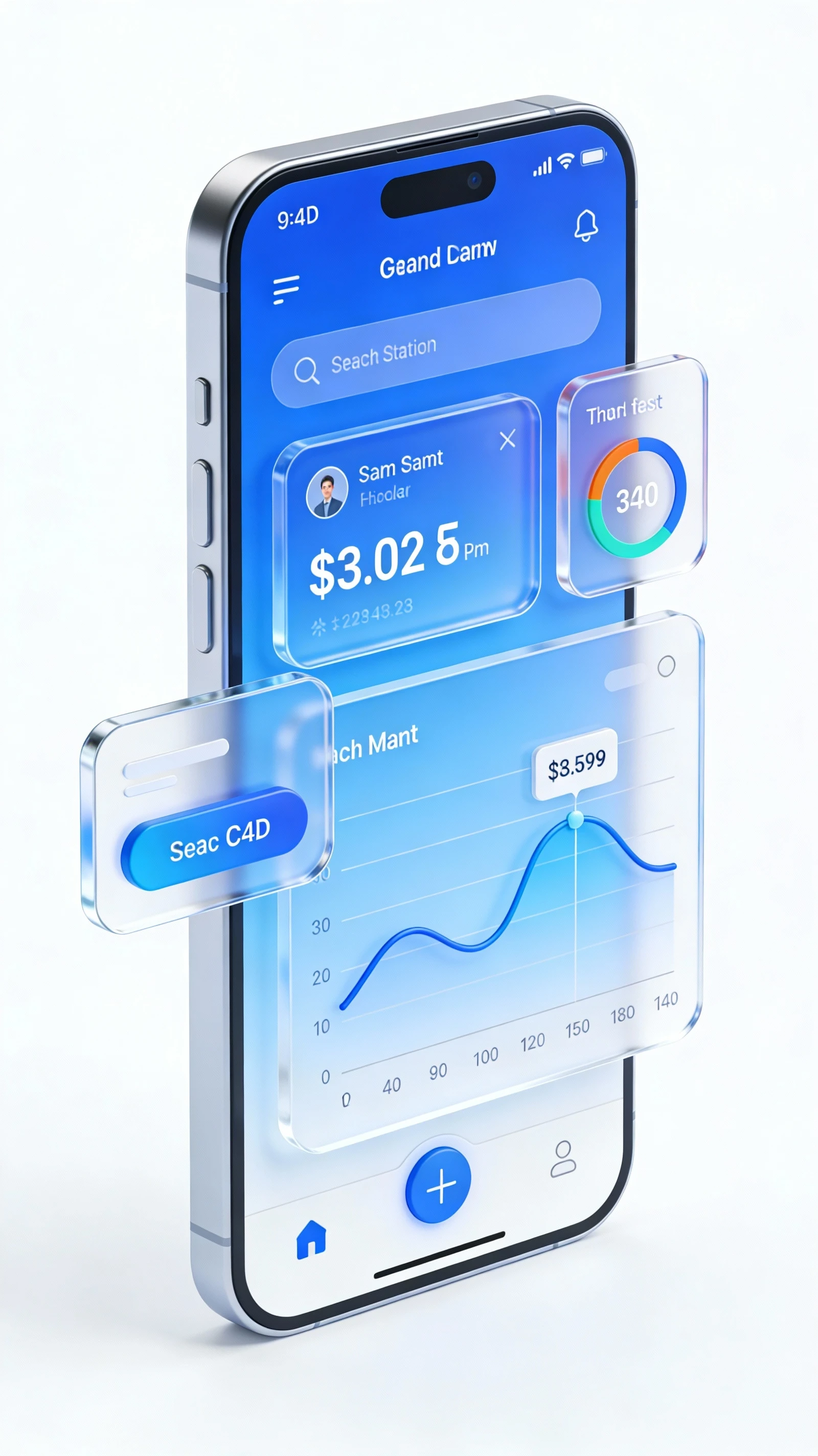 Финансовое UI в стиле C4D (Вариант)