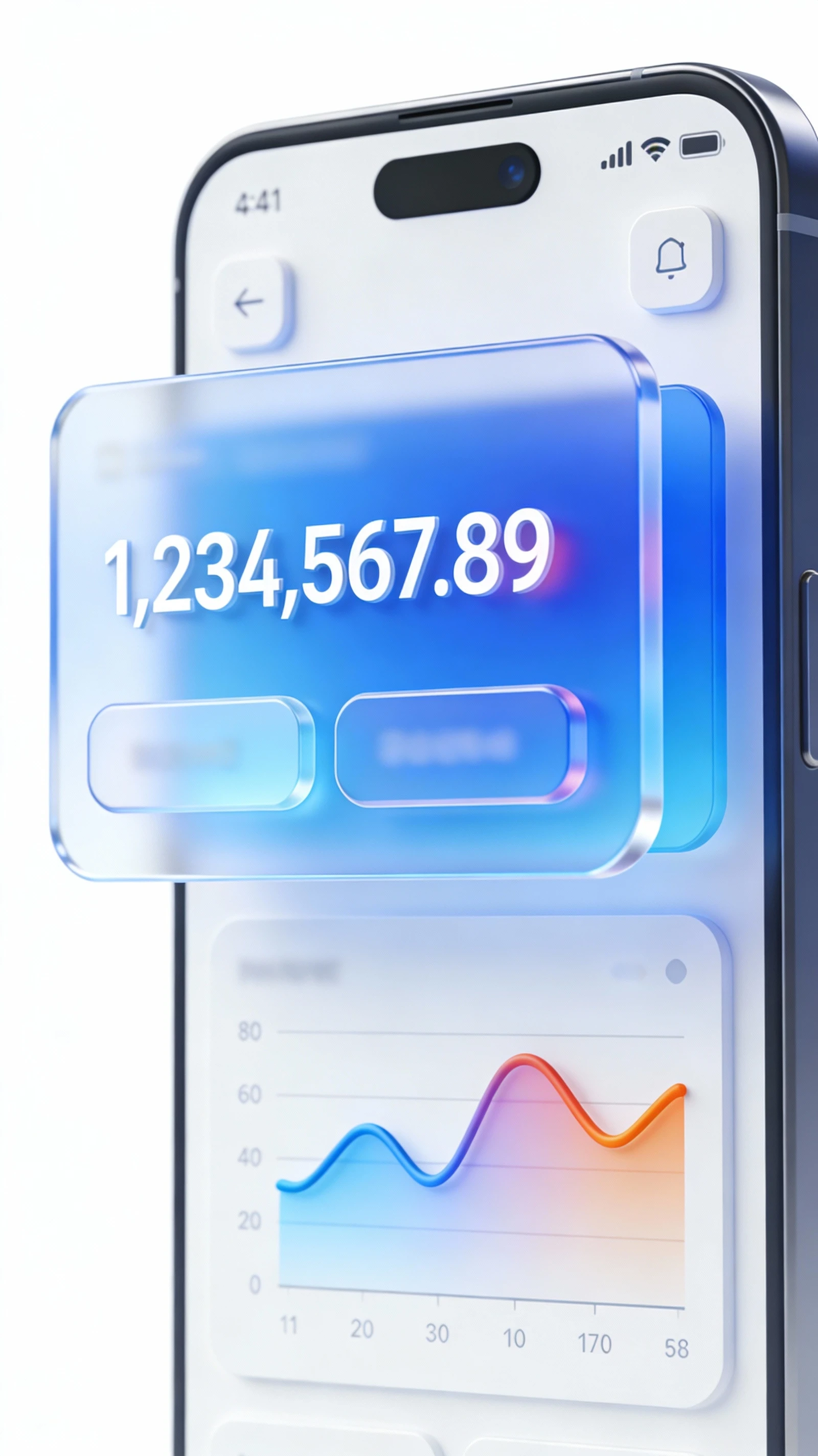 Финансовое UI-приложение в стиле C4D